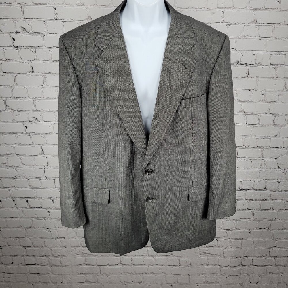 Norman Hilton Grey Tailored 2 Button Ventless Blazer Sport Coat USA Made 44R